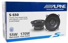 Load image into Gallery viewer, Alpine S-S50 340W 5 1/4" Type-S 2-Way Coaxial Car Speakers