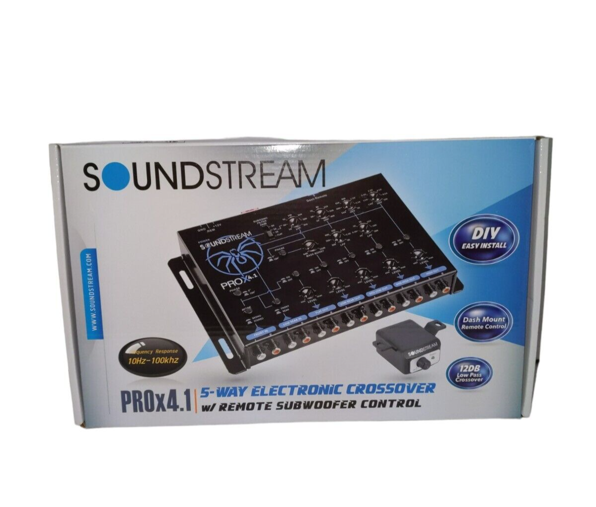 Soundstream PROX4.1 5-Way Electronic Crossover Optimized for Extreme SPL & 8 Gauge Amp Kit