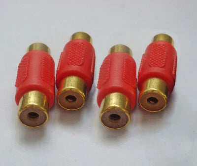 Absolute FF-100R-50 Gold Red RCA Female-to-Female Coupler Adapter 50 Pack