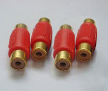 Load image into Gallery viewer, Absolute FF-100R-50 Gold Red RCA Female-to-Female Coupler Adapter 50 Pack