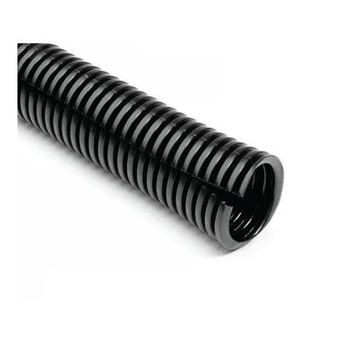 American Terminal 1/2" x 100' Flexible Corrugated Black Split Tubing Wire Loom
