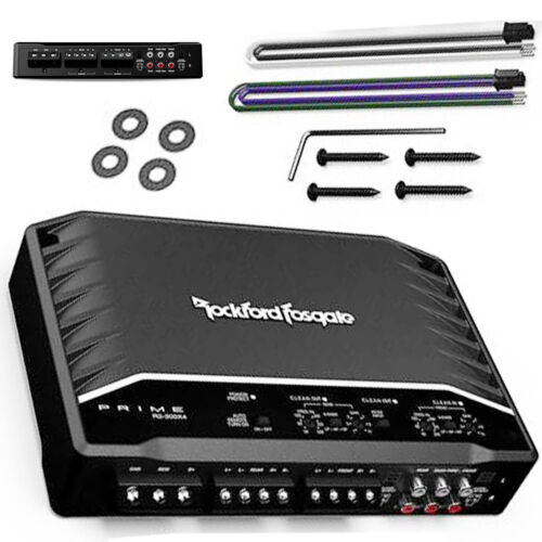 Rockford Fosgate R-300X4 300W 4-Channel Class D Amplifier + 4 Gauge Amp Kit