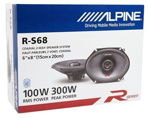 Alpine R-S68 R-Series 6 x 8 Inch 300 Watt 2-Way Car Speakers