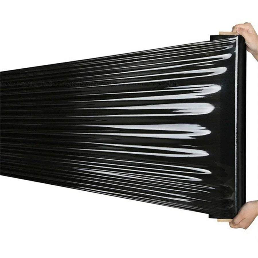 American Terminal Single Original Roll Black Plastic Film Pallet Shrink Wrap 18" 1500' sq