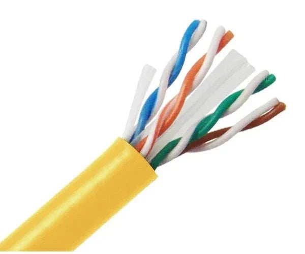 Absolute 500' Cat6 23AWG 600Mhz UL Bare Solid Copper Ethernet Yellow