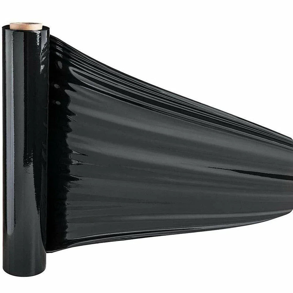 Absolute 4 BLACK 18"x 1500 FT Roll 80 Gauge Thick Stretch Packing Wrap Pallet Shrink Film