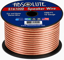 Load image into Gallery viewer, Absolute USA S16G1000 16 Gauge 1000 Feet Clear 2-Conductor Speaker Wire