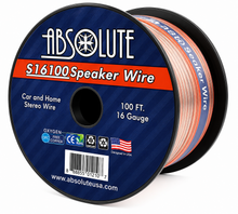 Load image into Gallery viewer, Absolute USA S16G100 16 Gauge 100 Feet Clear 2-Conductor Speaker Wire