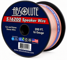 Load image into Gallery viewer, Absolute USA S16G200 16 Gauge 200 Feet Clear 2-Conductor Speaker Wire