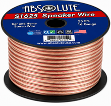 Load image into Gallery viewer, Absolute S1625 16 Gauge 25 Feet Clear Speaker Wire