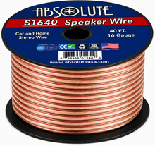 Load image into Gallery viewer, Absolute USA S16G40 16 Gauge 40 Feet Clear 2-Conductor Speaker Wire