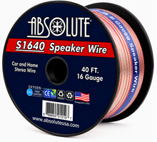 Load image into Gallery viewer, Absolute USA S16G40 16 Gauge 40 Feet Clear 2-Conductor Speaker Wire