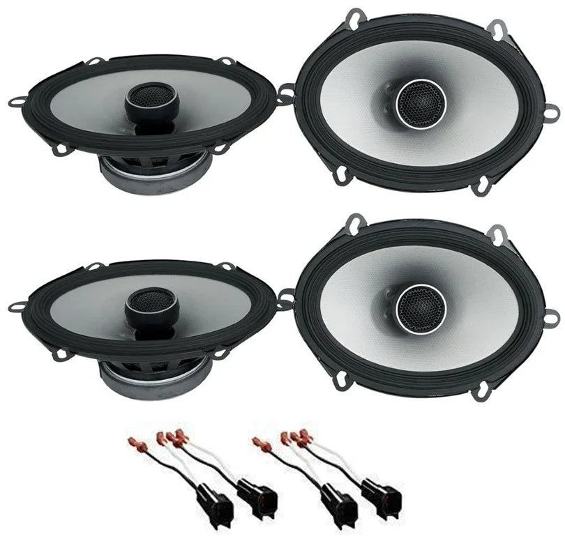 Alpine S 5x7" Front+Rear Factory Speaker Replacement + Harness Fit 07 Ford Mustang