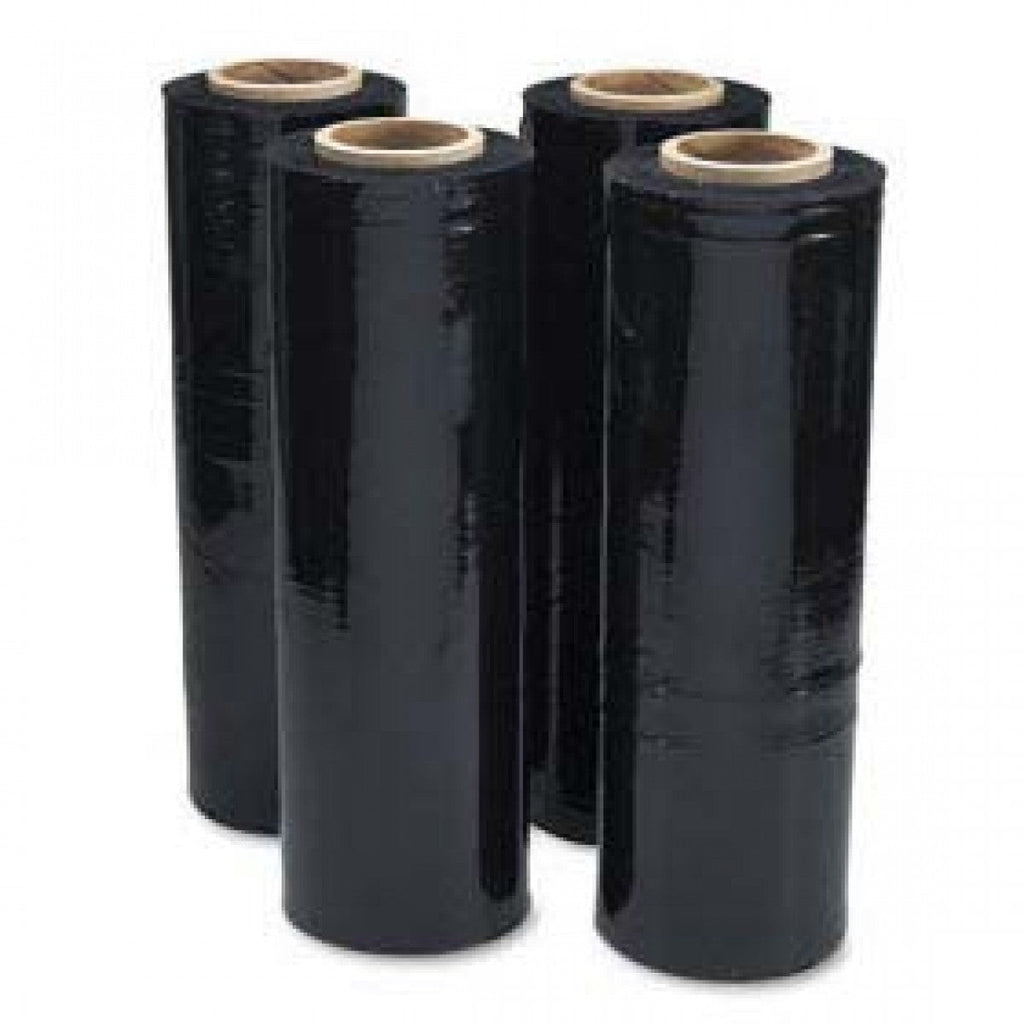 18" x 1500' 80 Ga 4 Rolls Pallet Wrap Stretch Film Hand Shrink Wrap 1500FT Black