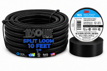 Load image into Gallery viewer, Absolute SLT10-10 10' 1" 25mm Split Wire Loom Sleeve Tube &amp; 3M 165 Electrical Tape