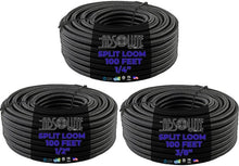 Load image into Gallery viewer, Absolute 3 Rolls 100 Feet Black 1/4" + 3/8" + 1/2" Split Loom