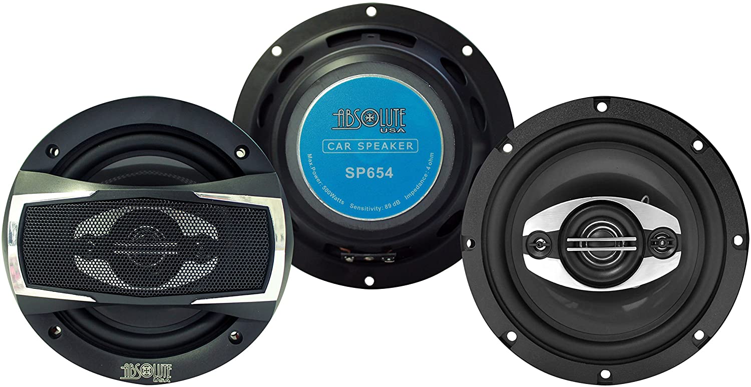 2 Pair Absolute USA SP654 SP Series 6.5" 4 Way full-range loudspeakers<br/> 6.5" 4 Way full-range loudspeakers Car Speakers 500 Watts Max Power