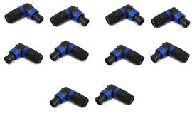 MR DJ SPAM10 10-Pack Right-Angle Speakon Compatible PA/DJ Speaker Cable Connectors