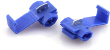 Load image into Gallery viewer, American Terminal  SPL1614B 100pcs 16-14 AWG Lock Quick Splice Wire Terminals Snap Lock Blue 16-14 AWG