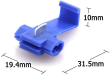 Load image into Gallery viewer, American Terminal  SPL1614B 100pcs 16-14 AWG Lock Quick Splice Wire Terminals Snap Lock Blue 16-14 AWG