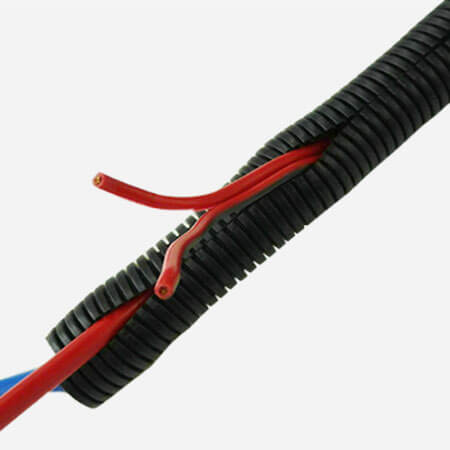 American Terminal  100 Ft 3/4" Split Wire Loom Conduit Polyethylene Tubing Black Color Sleeve Tube