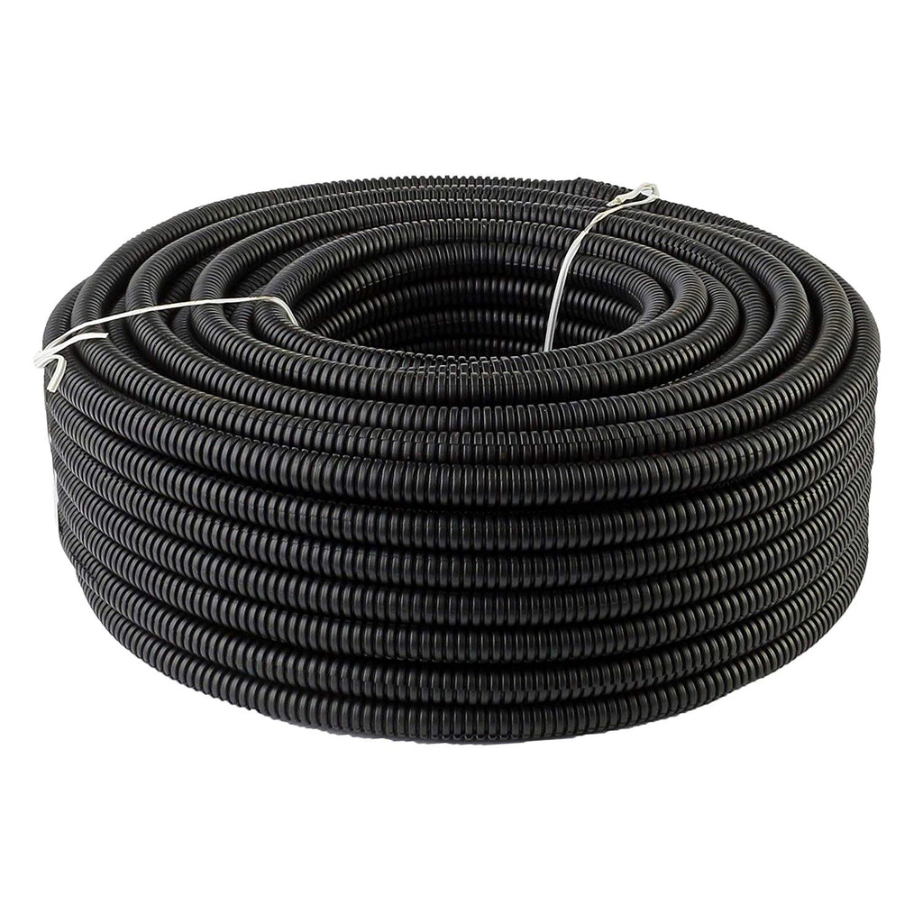 American Terminal ASLT34-50 50' 3/4" 19mm Split Wire Loom Conduit Polyethylene Corrugated Tubing Sleeve Tube