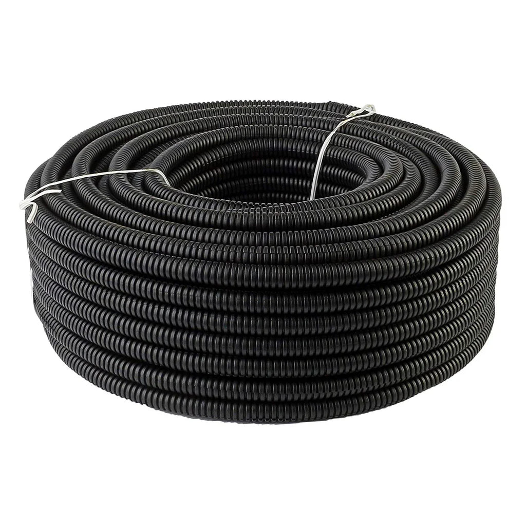 Absolute 2 PCS of 50 FT 1/2" 13mm Split Wire Loom Conduit Polyethylene Tubing Black Color Sleeve Tube