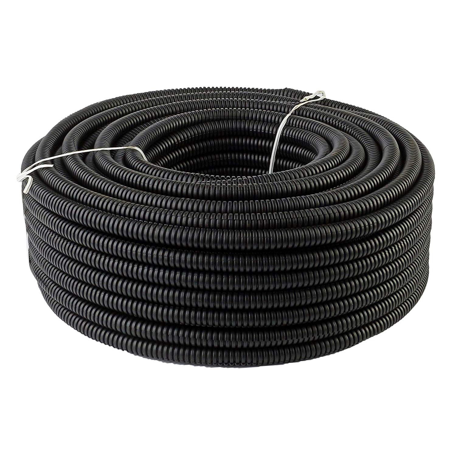 American Terminal 100 Ft 1/8" Split Wire Loom Conduit Polyethylene Tubing Black Color Sleeve Tube
