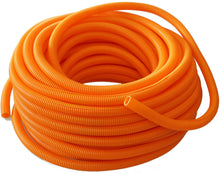Load image into Gallery viewer, Absolute USA SLT14-50OR 50' 1/4" 5mm orange split wire loom conduit polyethylene corrugated tubing sleeve tube