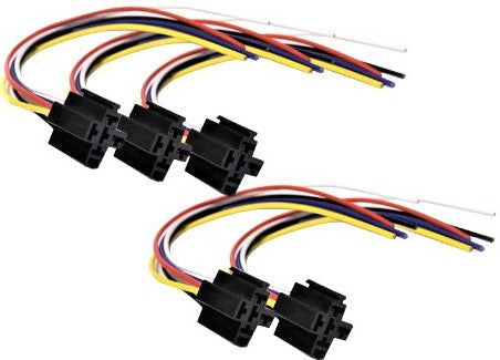 Absolute SRS155-5 5 Set 5-Pin 12 VDC Relay Socket Interlocking Style with 12" Lead Each