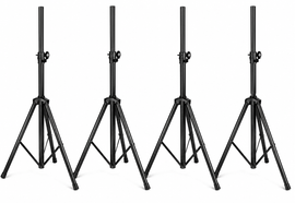 4 X UNIVERSAL Black Heavy Duty Tripod DJ PA Speaker Stands Adjustable Height