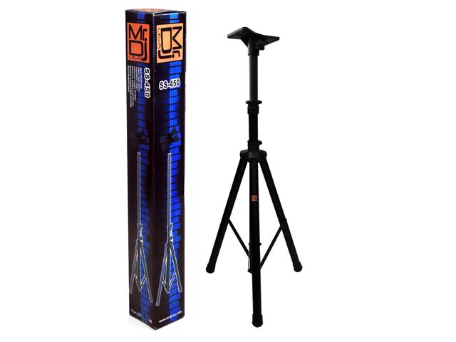 MR DJ SS450B Speaker Stand Universal Black Heavy Duty Folding Tripod PRO PA DJ Home On Stage Speaker Stand Mount Holder with Mounting Plate