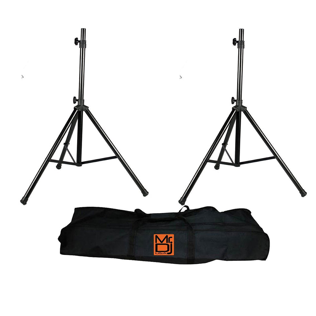 MR DJ SS650PKG Universal Black Heavy Duty Folding Tripod PRO PA DJ Home On Stage Speaker Stand Mount Holder with Road Carrying Bag