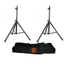 Load image into Gallery viewer, MR DJ SS650PKG Universal Black Heavy Duty Folding Tripod PRO PA DJ Home On Stage Speaker Stand Mount Holder with Road Carrying Bag