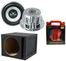 Load image into Gallery viewer, Absolute ST-1500 2000 Watt 10" Car Subwoofer + Ported Enclosure Box + 8 Gauge Amp Kit