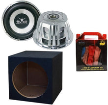 Load image into Gallery viewer, Absolute ST-1500 2000 Watt 10" Car Subwoofer + Sealed Enclosure Box + 8 Gauge Amp Kit