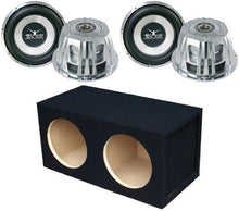 Load image into Gallery viewer, Absolute ST-1500 2000 Watt 10" Car Subwoofer + Double Sealed Enclosure Box + 8 Gauge Amp Kit