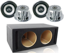 Load image into Gallery viewer, Absolute ST-1500 2000 Watt 10" Dual 4-Ohm Car Subwoofer + Double Ported Enclosure Box