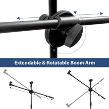 Load image into Gallery viewer, MR DJ MS-300 Universal Adjustable Tripod Microphone Stands Adjustable Boom Stage with Mic Holder Clips