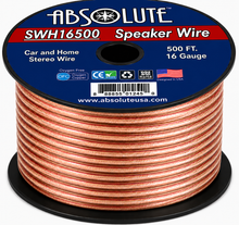 Load image into Gallery viewer, Absolute SWH16500 500' 16 Gauge Car Home Audio Speaker Wire Cable Spool