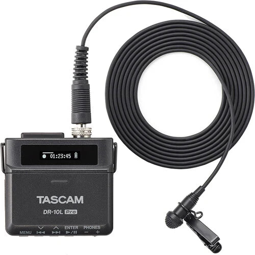 Tascam DR-10L Digital Audio Recorder with Lavalier Mic - Black