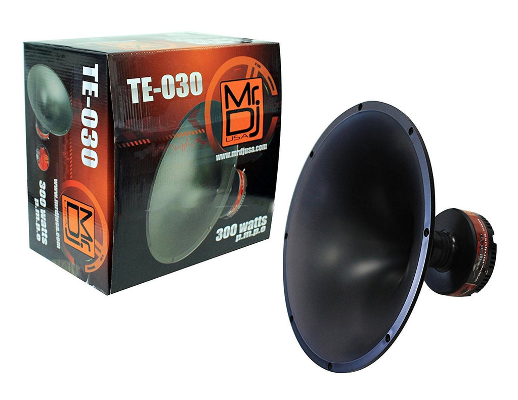 MR DJ TE030 12" Round 300W PRO Audio PA/DJ Wide Screw-ON Type PIEZO Compression Horn Tweeter