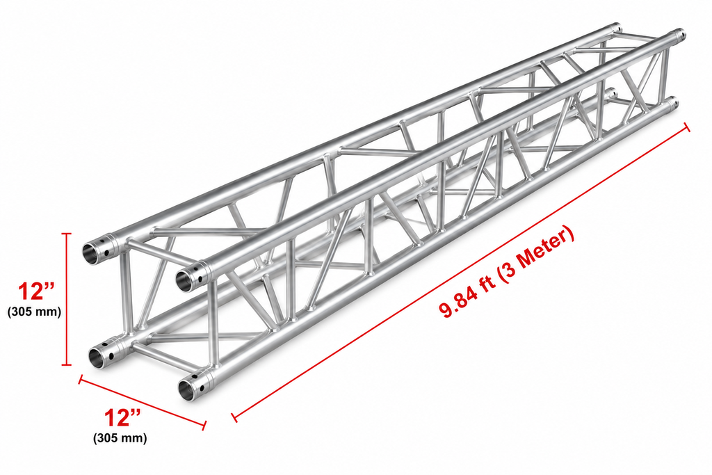 MR DJ MDTSQ984 9.84FT (3 Meter) Universal 12" Square Aluminum Box Truss Segment