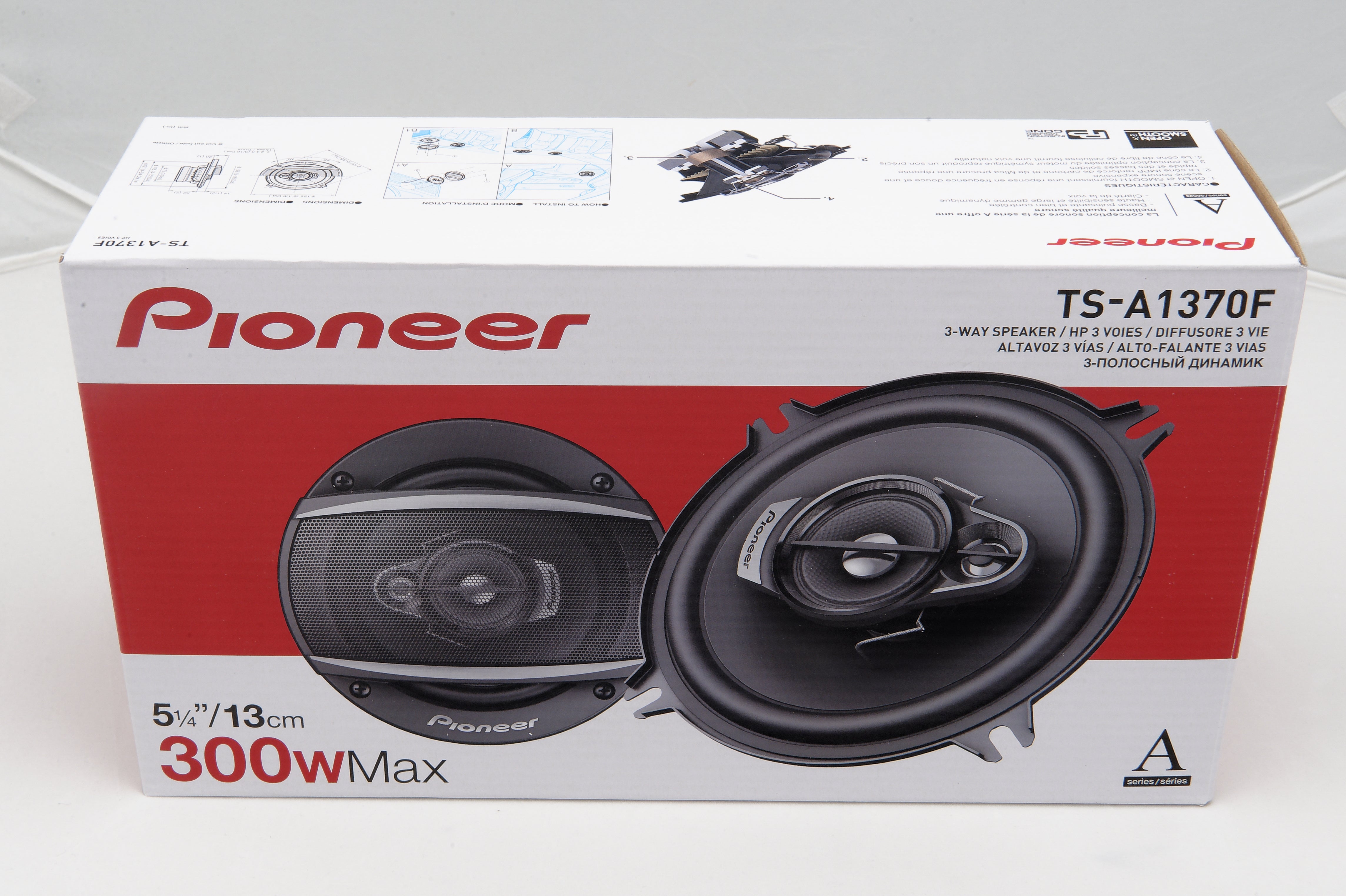 Pioneer TS-A1370F 300W Max (50W RMS) 5.25" A-Series 3-Way Coaxial Car Speakers