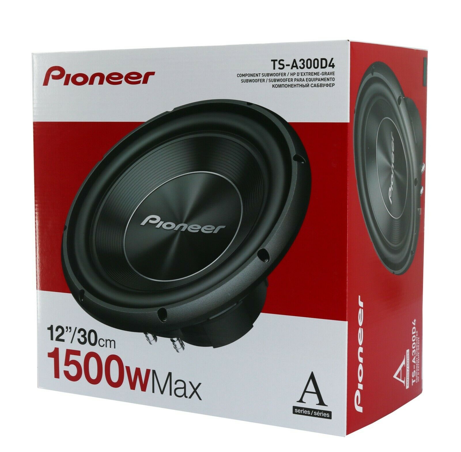 Pair of Pioneer TS-A300D4 12” Dual 4 Ohms Voice Coil Subwoofer - 1500 Watts (2 Subwoofer)