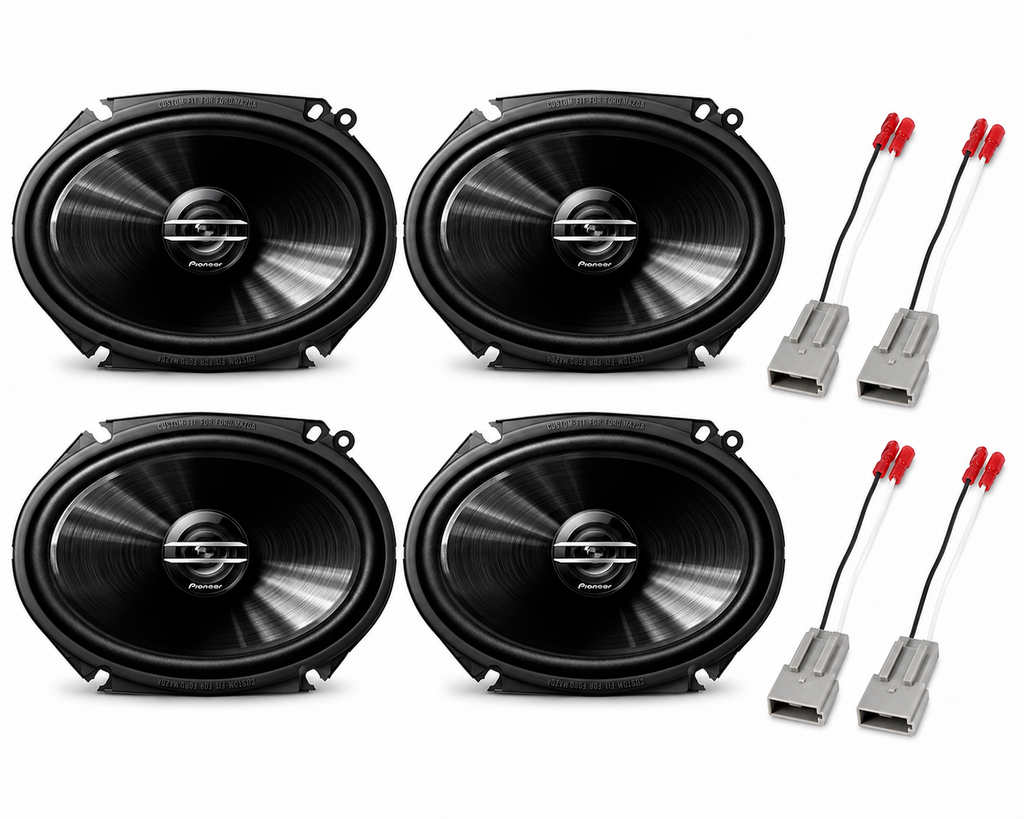 Pioneer TS-G6820S 6x8" Front-Rear Speakers + 72-5512 Fit 1994-2004 Ford Mustang
