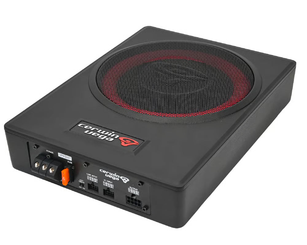 Cerwin Vega VPAS841 8" UNDER-SEAT BASS SOLUTION WITH VEGA BASS + 4 CHANNEL OUTPUT FOR ADDTIONAL SPEAKERS