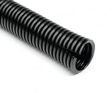 Load image into Gallery viewer, AT 100' 1" Split Loom Split Wire Loom Conduit Corrugated Plastic Tubing Sleeve for Various Automotive, Home, Marine, Industrial Wiring Applications, Etc.