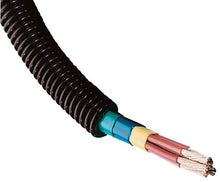 Load image into Gallery viewer, American Terminal 100 Feet Black 1/4" Split Loom Split Wire Loom Conduit Corrugated Plastic Tubing Sleeve