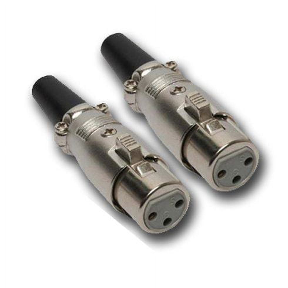 MR DJ XLRFH2 2 3-Pin XLR Female Connector Heads for Audio Microphone & DMX Cable Applications